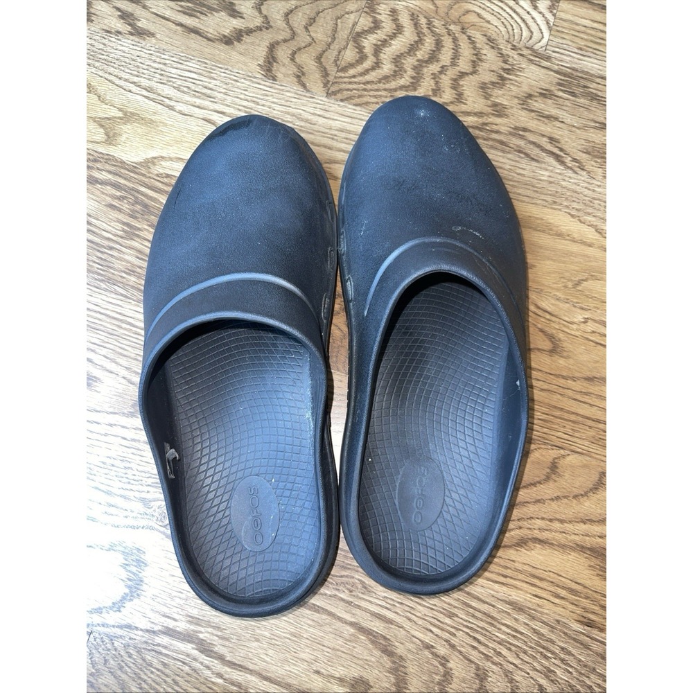 OOFOS OOcloog Black Casual Slip On Recovery Clogs Size 12 Men Size 14 Women